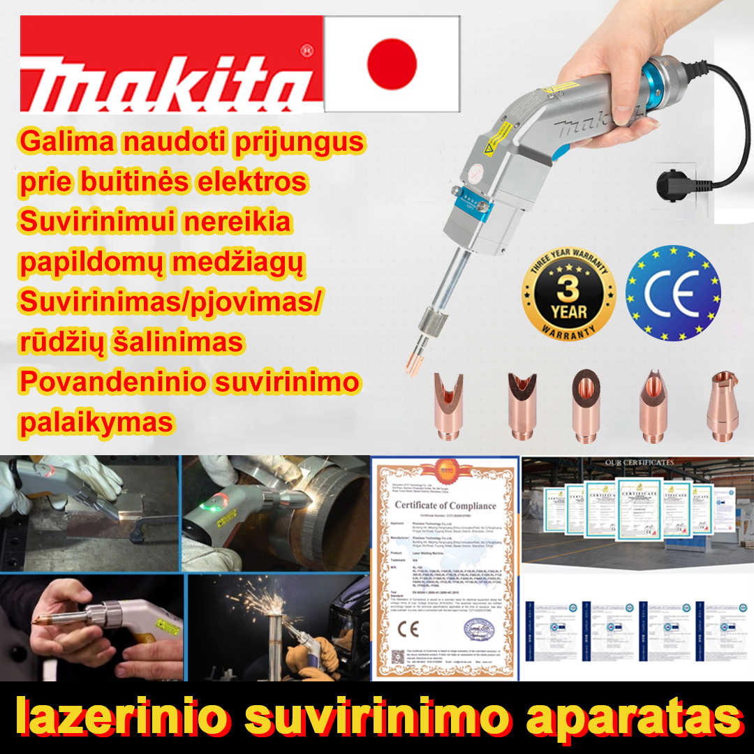 4000W daugiafunkcinis lazerinio suvirinimo aparatas (virinamas auksas/sidabras/varis/geležis/aliuminis/nerūdijantis plienas) suvirinimo storis 0-5mm (suvirinimas/pjovimas 2 in 1) - 65 €